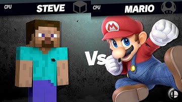 LV 9 CPU Steve VS Mario - Super Smash Bros. Ultimate