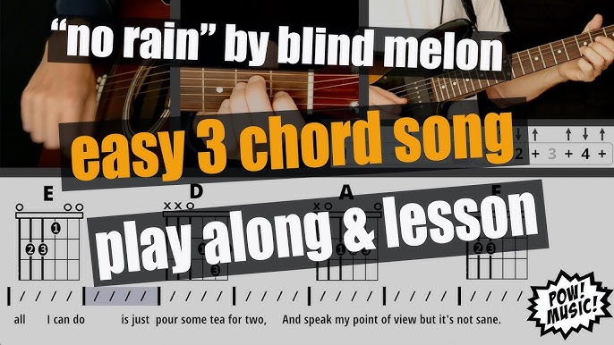 How To Play No Rain On Guitar No Rain Guitar Chords