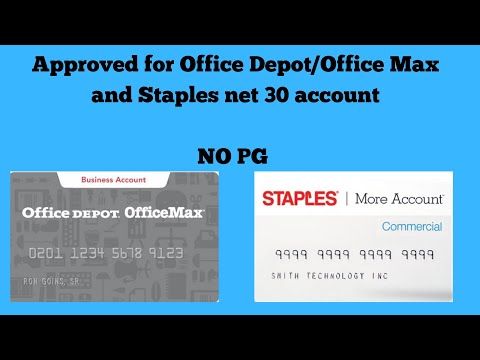 Approved for Office Depot/Office Max and Staples business credit accounts (NO PG, $1k credit limit)