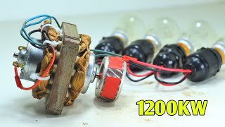 Self Running 1200KW Free Energy 220V Generator With Homemade Electricity Transformer Ideas