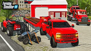 BUILDING 'ALL RED' REPO TRUCKS! CUSTOM FLEET! (REPO BUSINESS) | Farming Simulator 22