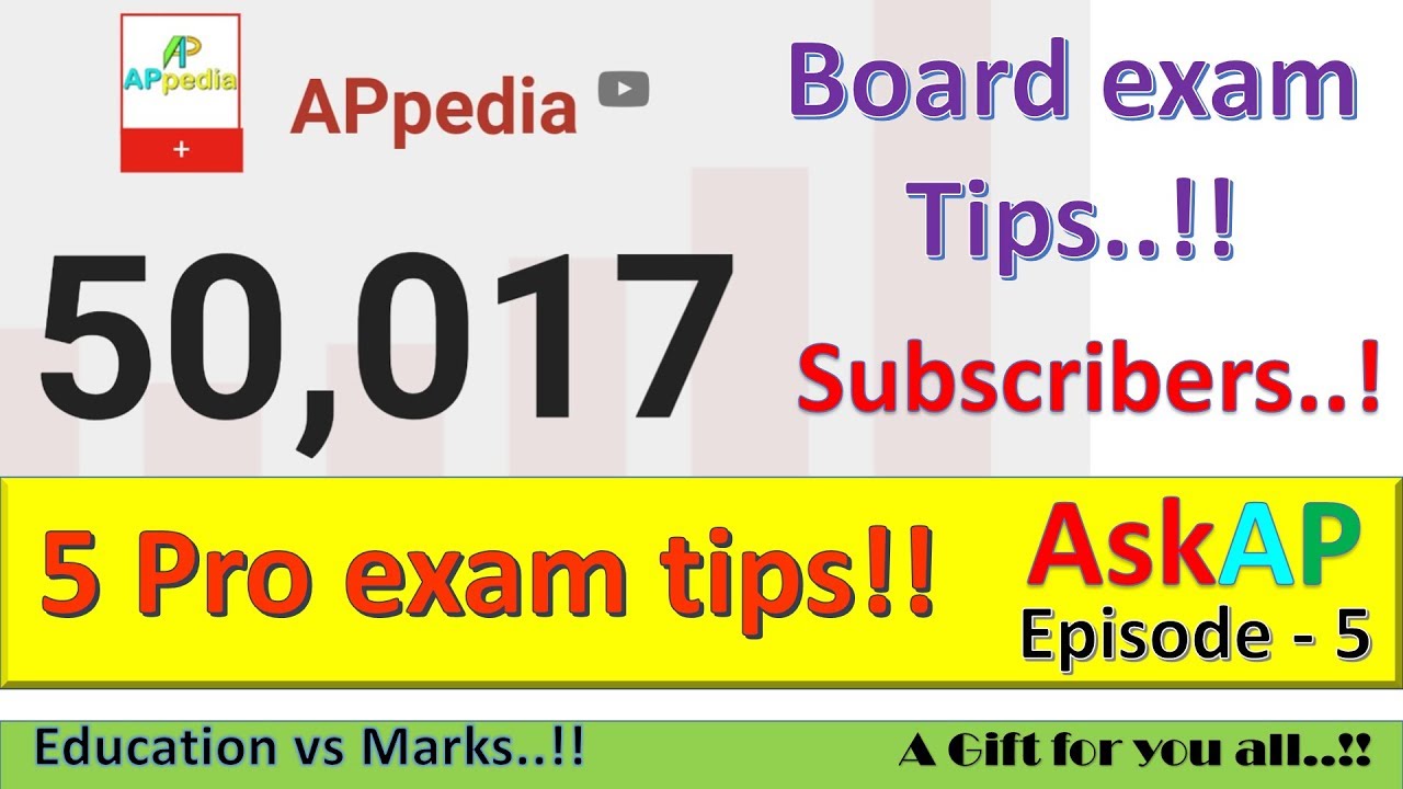 Exam Tips🔥 | Education vs Marks | 50000 Subscribers😍 | Gift for you | AskAP Episode 5