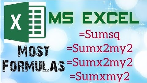 Excel formula || Sumsq ||Sumx2my2 || Sumx2my2 || Sumxmy2@MSExcelinHindi