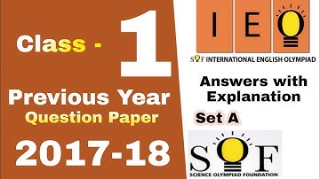 IEO, Class 1, test paper 2017, International English Olympiad