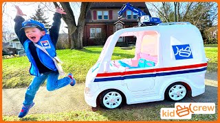 Delivering Toys and Chainsaw with Power Wheels Mail Truck. Educational how the USPS works | Kid Crew by Kid Crew 1,282,642 views 2 months ago 6 minutes, 2 seconds