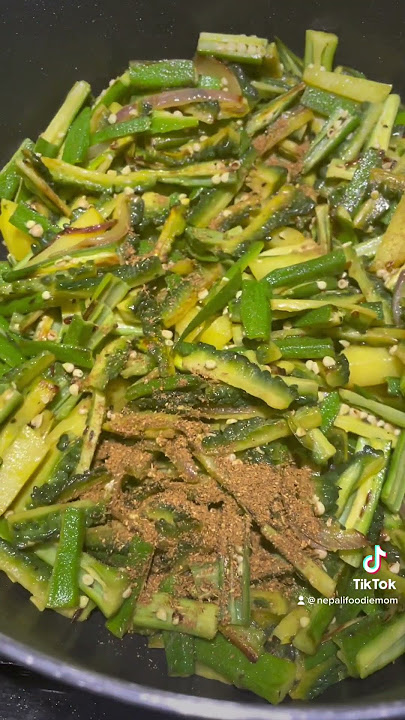 Bhindi Karela Alu Curry. Nepali 🇳🇵 Food . Okra /Bitter Gourd/ Potato