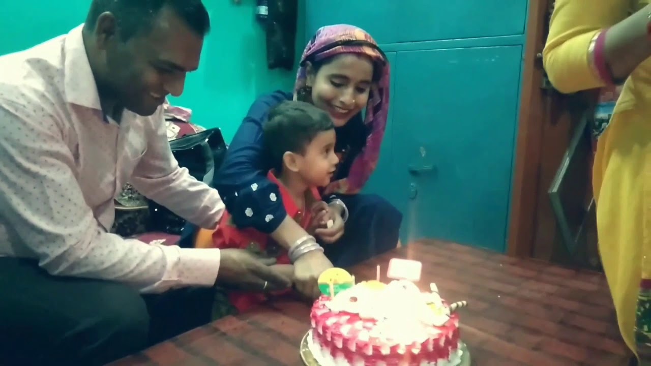 3rd birthday celebration at his home Haridwar khadkhadi - YouTube