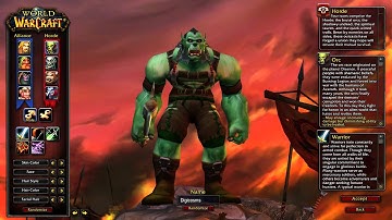 Vanilla/Classic World of Warcraft (1.12.1) Male, Orc Character Creation