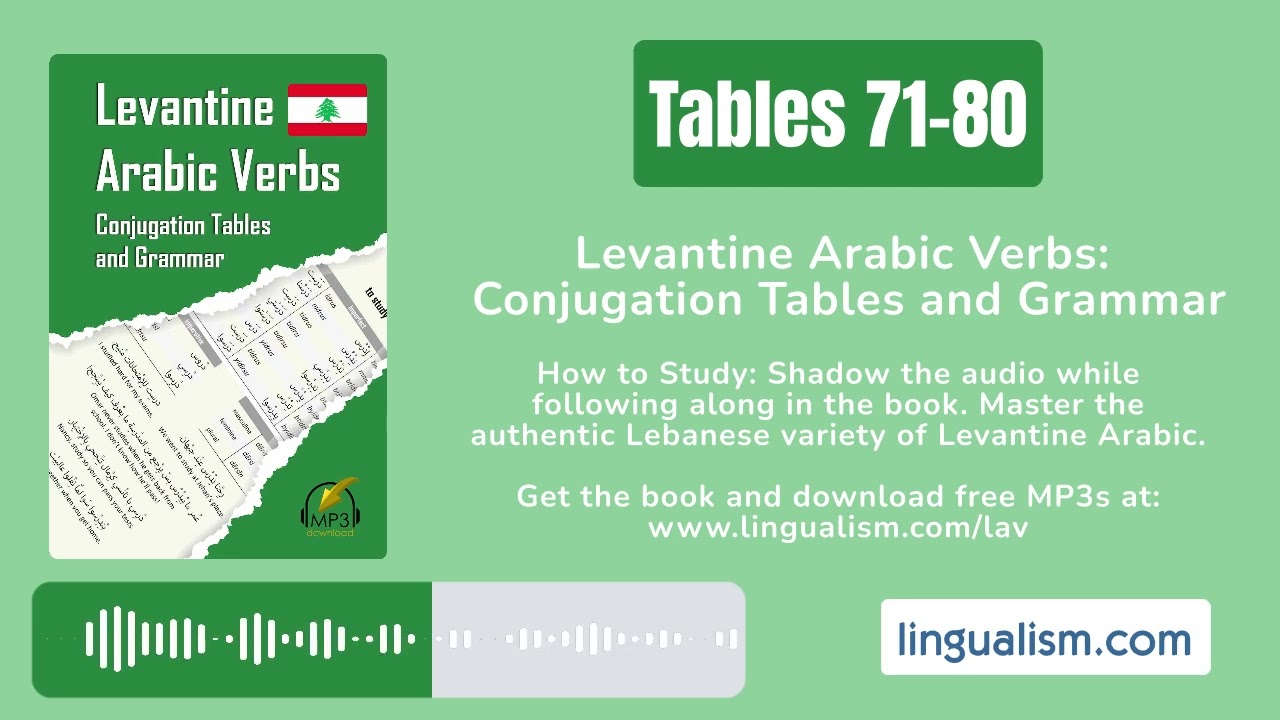 Levantine Arabic Verbs (Tables 71-80): Conjugation Tables and Grammar - Lingualism (Lebanese Arabic)