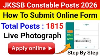 How To Submit Jkssb Constable Form Online Jkssb Constable Form How To Submit Jkp Constable Form