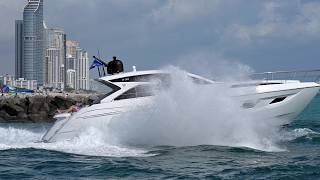 Haulover Inlet Waves Vs. Filippetti S55 JUICE Luxury Yacht - 4K UHD - Miami Florida