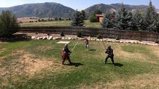 Beautiful view as Knights fight with longswords in Utah