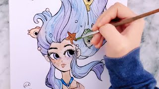 How to Paint Mermaid | Step by step watercolor | Drawing for beginner's