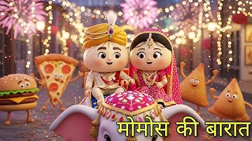 Momos Ki Baraat 👰🤵 | Pixar Style 3D Wedding Animation | Fast Food Dance Party | Cute Cartoon Video