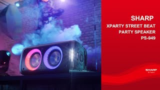 SHARP Bluetooth Party Speaker with lights & sound effects - XPARTY STREET  BEAT - PS-949 - YouTube