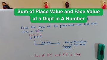 Sum of Place Value and Face Value of a Digit in A Number | #maths #mathvideos #teacher #education