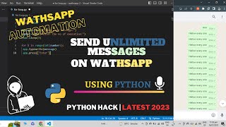 WhatsApp Automation | Send unlimited messages on WhatsApp | For Loop python | Learn Python
