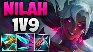 INSANE NILAH MID 1V9 IN CHALLENGER! | CHALLENGER NILAH MID GAMEPLAY | Patch 14.3 S14