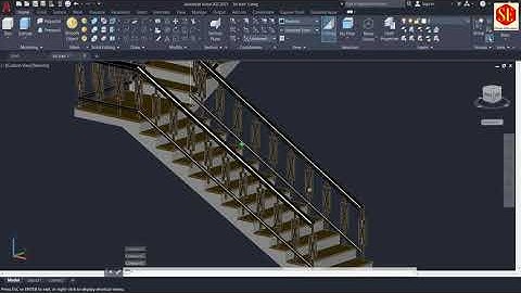 AutoCAD L SHAPED 3D STAIRS with  Plan & Section.