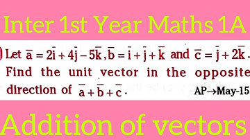Inter 1st Year Maths 1A||Addition of vectors in telugu@maths naresh eclass