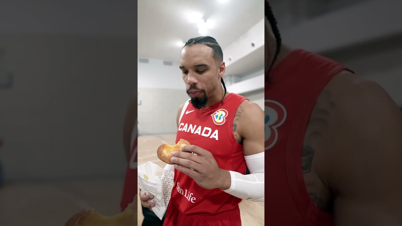Dillon Brooks enjoying Indonesian bread ❤️🇮🇩 #FIBAWC x #WinForAll