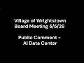 Village Wrightstown Board Meeting 5 5 26