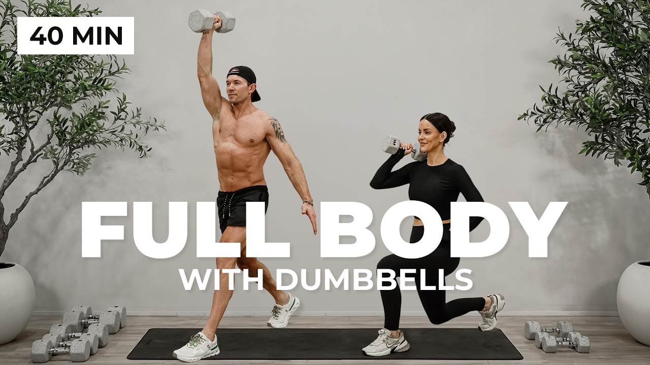 40 Min Full Body Strength Workout (Dumbbells at Home) - YouTube