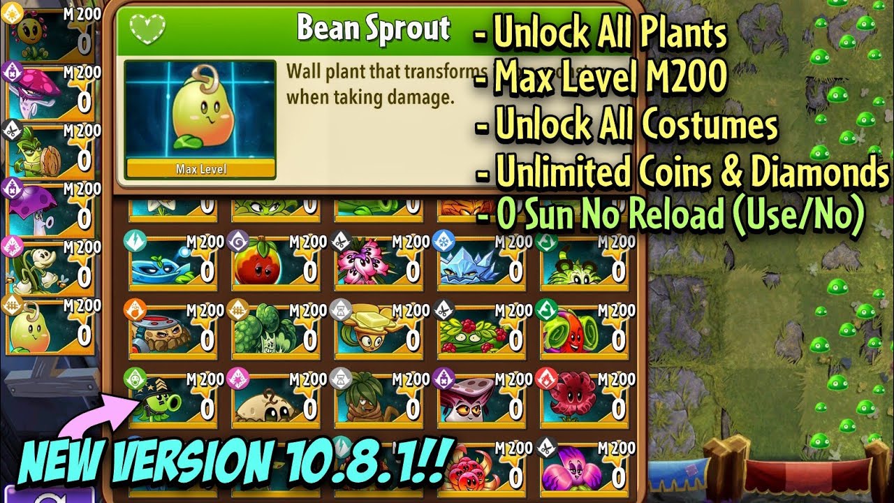 Plants Vs Zombies 2 Mod Apk 2022: Unlock All Plants, Max Level [M200], 0  Sun, No Cooldown 