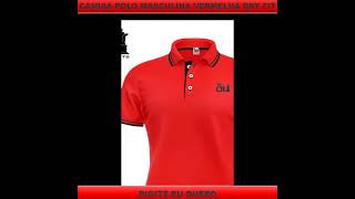 Camisa Polo Vermelha Masculina Dry Fit