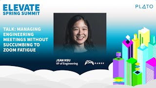 Jean Hsu, VP of Engineering at Range on Managing Meetings Without Succumbing to Zoom Fatigue
These talks are organized by Plato (www.platohq.com).
Plato is on a mission to help Engineers become great Engineering Leaders thanks to a community of Mentors from top companies such as Google, Facebook, Lyft, Slack, Trello, Netflix, Spotify, Digital Ocean, Segment, Uber...
Sign-up to meet a mentor: https://www.platohq.com/
Or to become a mentor: https://www.platohq.com/become_a_mentor.html Jean Hsu, VP of Engineering at Range on Managing Meetings Without Succumbing to Zoom Fatigue