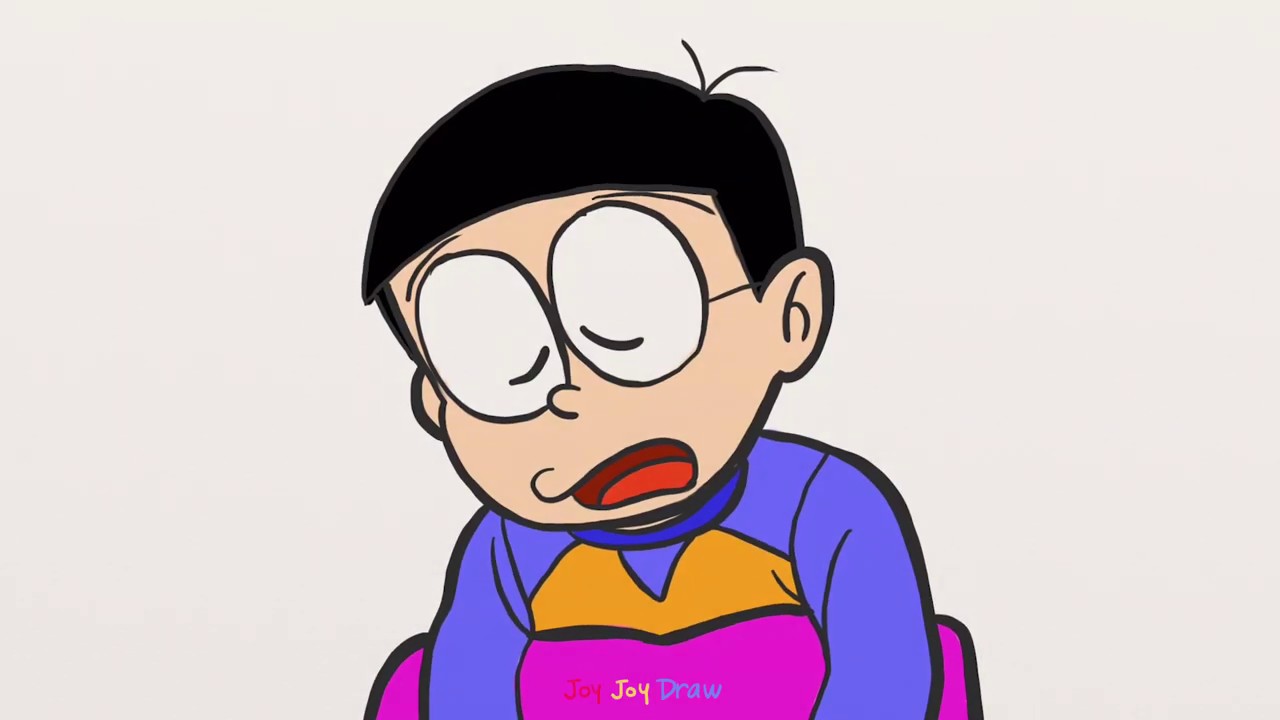 How To Draw And Color Nobita | Vẽ Và Tô Màu Nobita Đang Ngủ Gật - Youtube