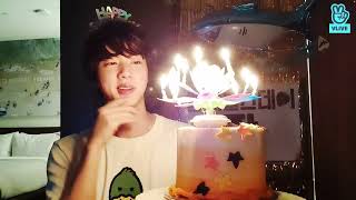Jin singing happy birthday song