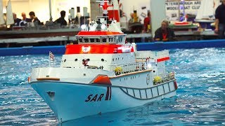 85 KG!! XXXL RC MODEL SHIP SAR HERMANN RUDOLF MEYER IN DETAIL AND ACTION ON THE POOL!!