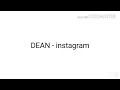 DEAN -  instagram  가사
