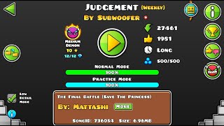 Gd Judgement By Subwoofer Weekly Demon Geometry Dash 2 113 Youtube - roblox music final battle geometry dash