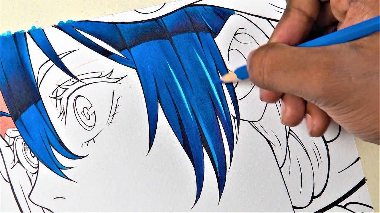 How to draw and color anime hair, Art Rocket