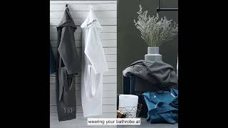 YRF-Menbathrobe, conjunto de regalo de toalla con bata de baño, batas de algodón