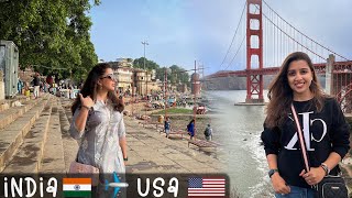 Flying From India 🇮🇳 To USA 🇺🇸| Travel Vlog | West Coast Road Trip Begins | Indian In USA E01