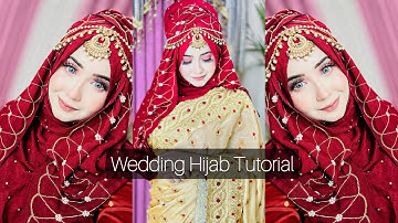 Bridal Hijab Tutorial 😱 Most Requested Hijab style with Jewellery by SaniiDa 💙