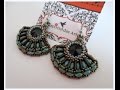 Fan beaded earrings with 14mm rivoli, bugles and superduos - Beading Tutorial