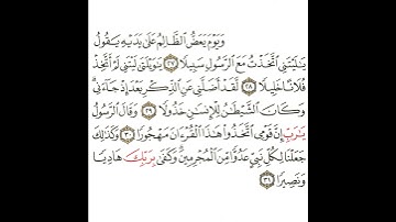 سورة الفرقان 9 القسم التاسع تكرار كيفي من .. ويوم يعض الظالم على يديه .. إلى .. هاديا ونصيرا