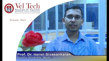 Prof.Dr.Harish Sivasankaran,Assistant Professor visit Vel Tech