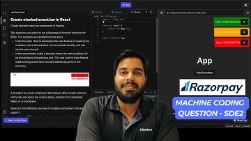 Maak een gestapelde snackbar in React | Interviewvraag van Razorpay over SDE2 frontend machine-co...