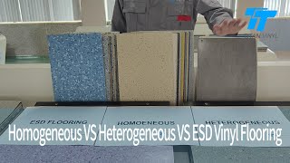 Homogeneous VS Heterogeneous VS ESD Vinyl Flooring  Titan Vinyl