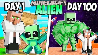 I Survived 100 Days as an ALIEN in Minecraft