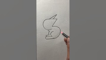 Simple rabbit drawing with number 3