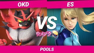 【スマブラSP】ウメブラSP5 POOLS / OKD(Gaogaen) vs ES(Zero Suit Samus) / Umebura SP5 - Smash Ultimate