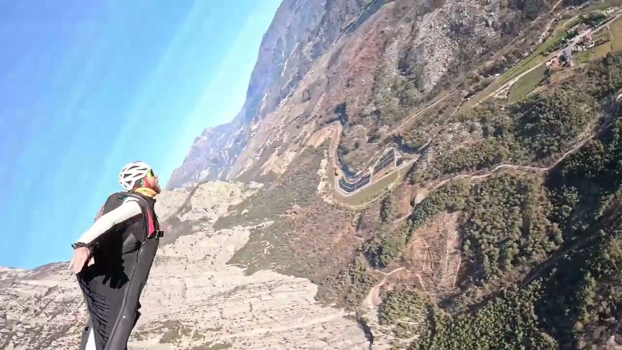 Wingsuit jump from Monte Brento