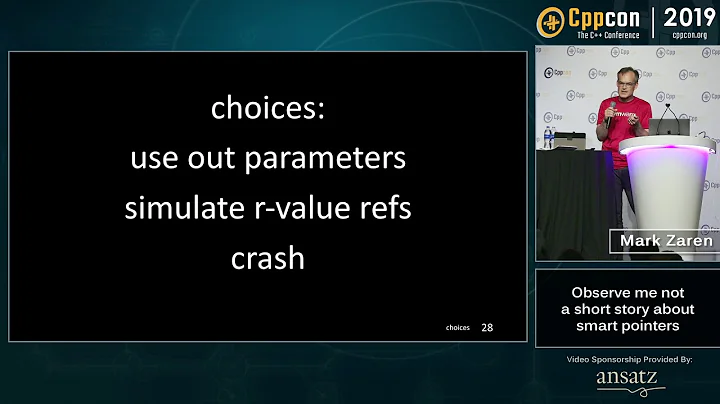 observe me not - a short story about smart pointers - Mark Zeren - CppCon 2019