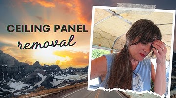skoolie bus conversion ceiling panel removal part 2, tiny home living
